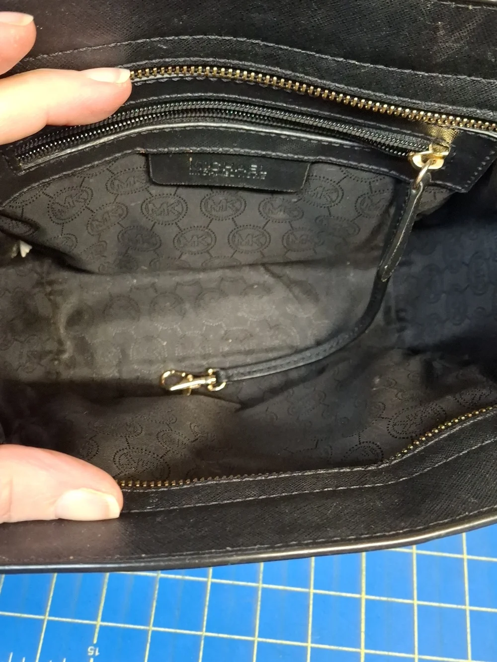Michael Kors Black Saffiano Leather Satchel Gold Hardware Preloved